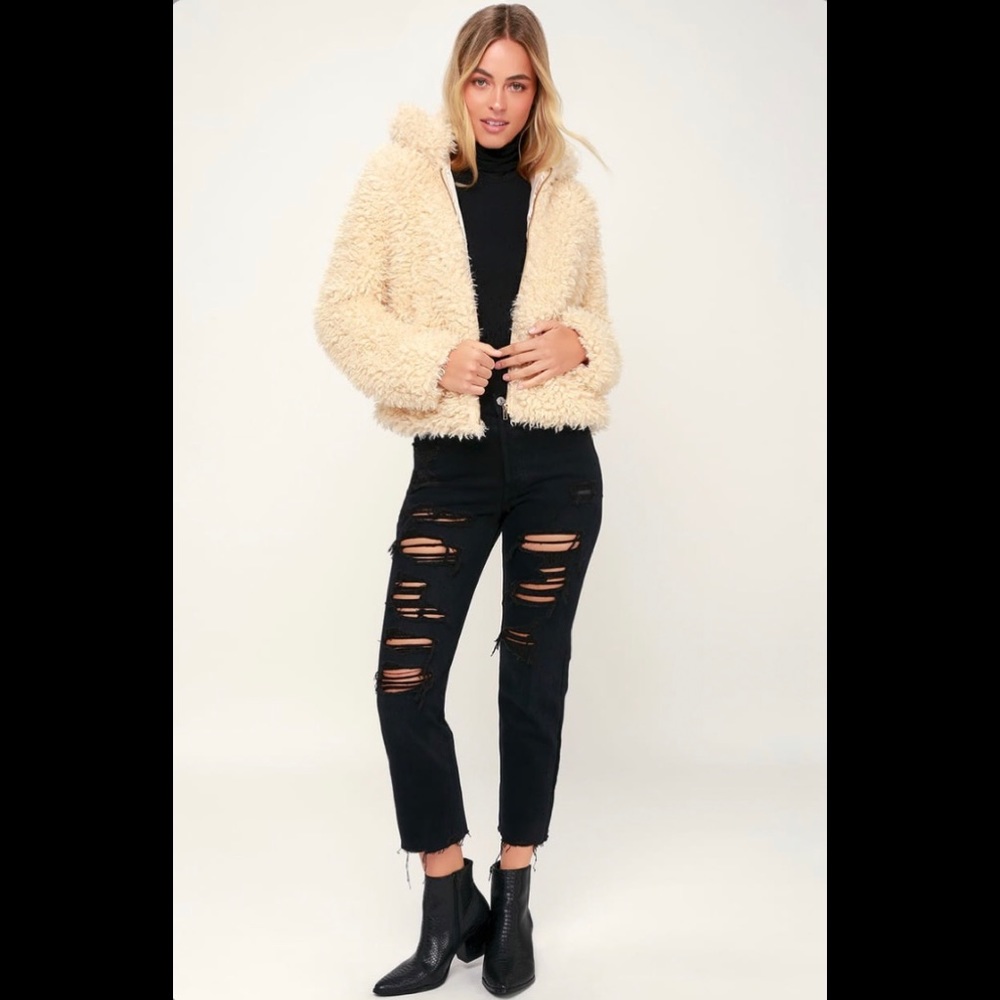 NWOT Obey Size Medium Shay Faux Fur Bomber Jacket